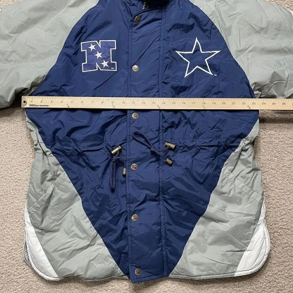 Dallas Cowboys Lee Sports Puffer Coat Jacket W/Hood Men's Size Medium Team NFL